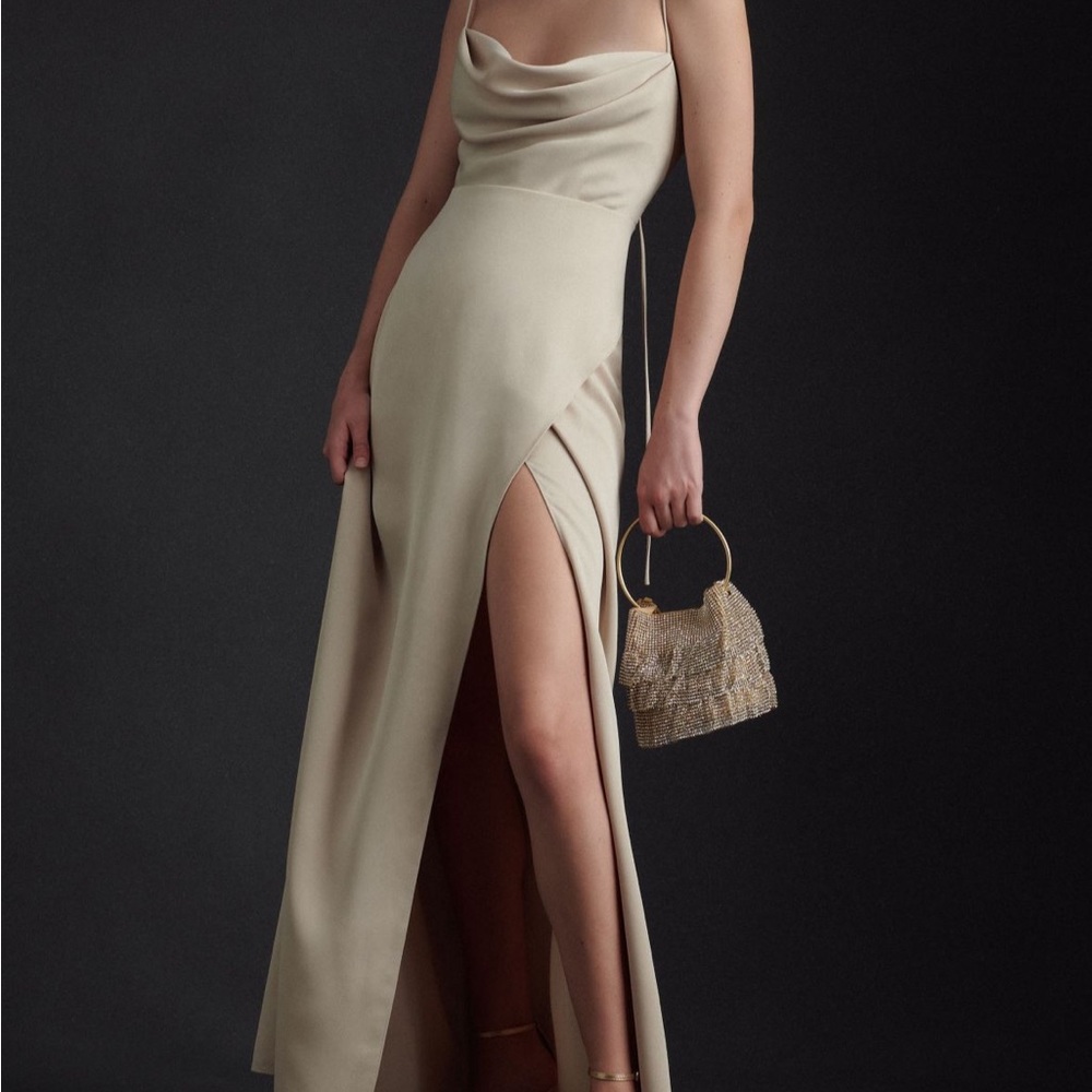 Remy BHLDN bridesmaid dress champagne